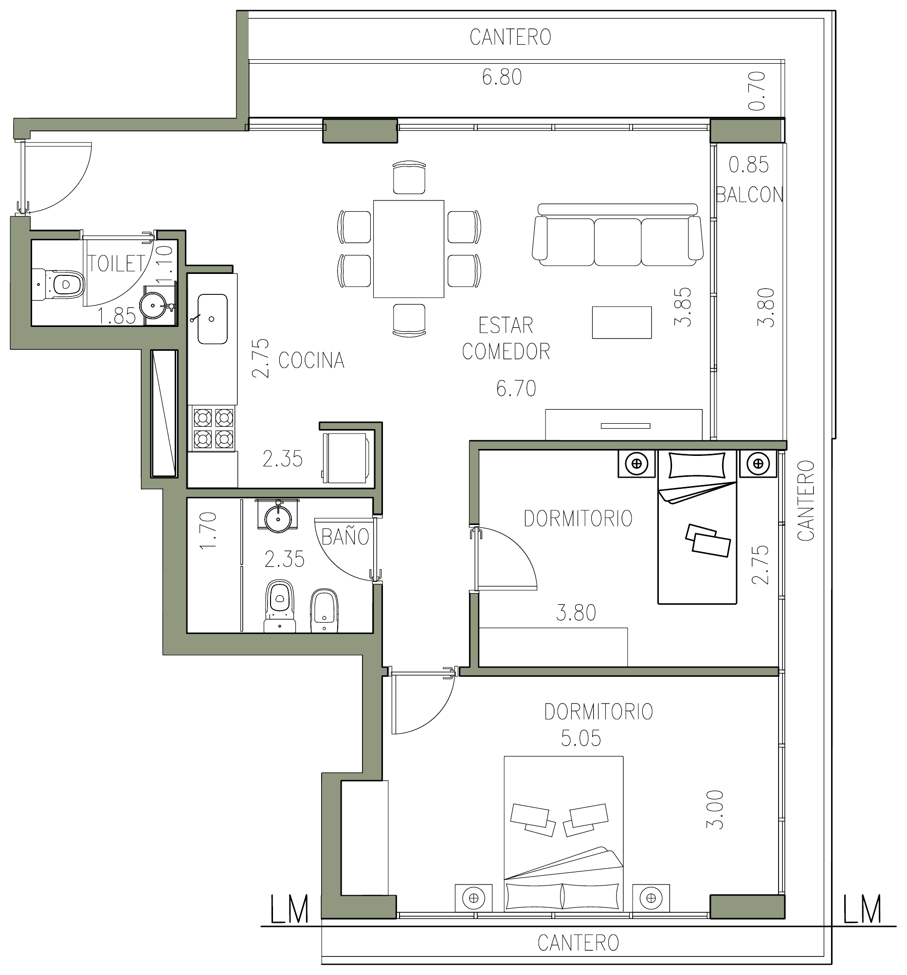 Plano del departamento 1° A