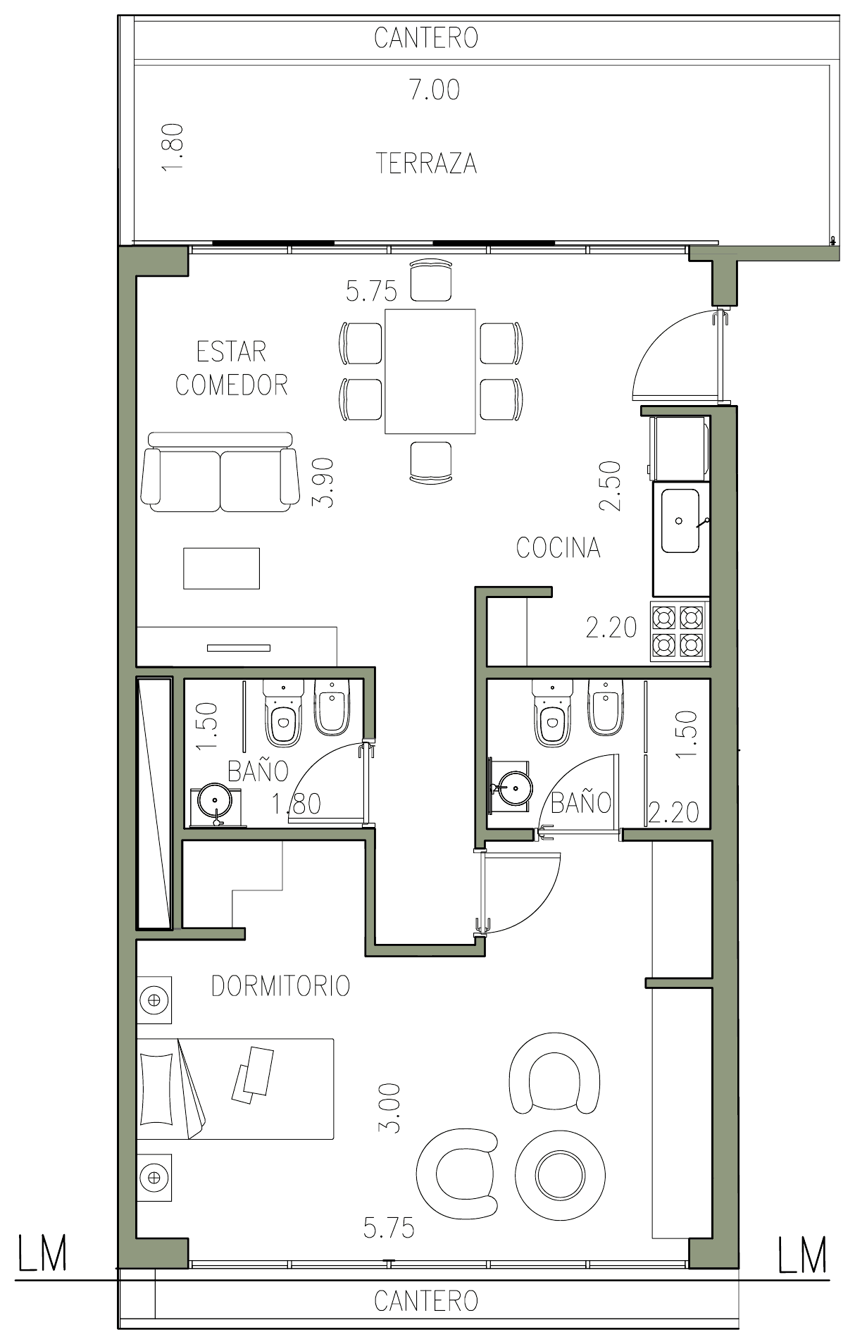 Plano del departamento 1° C