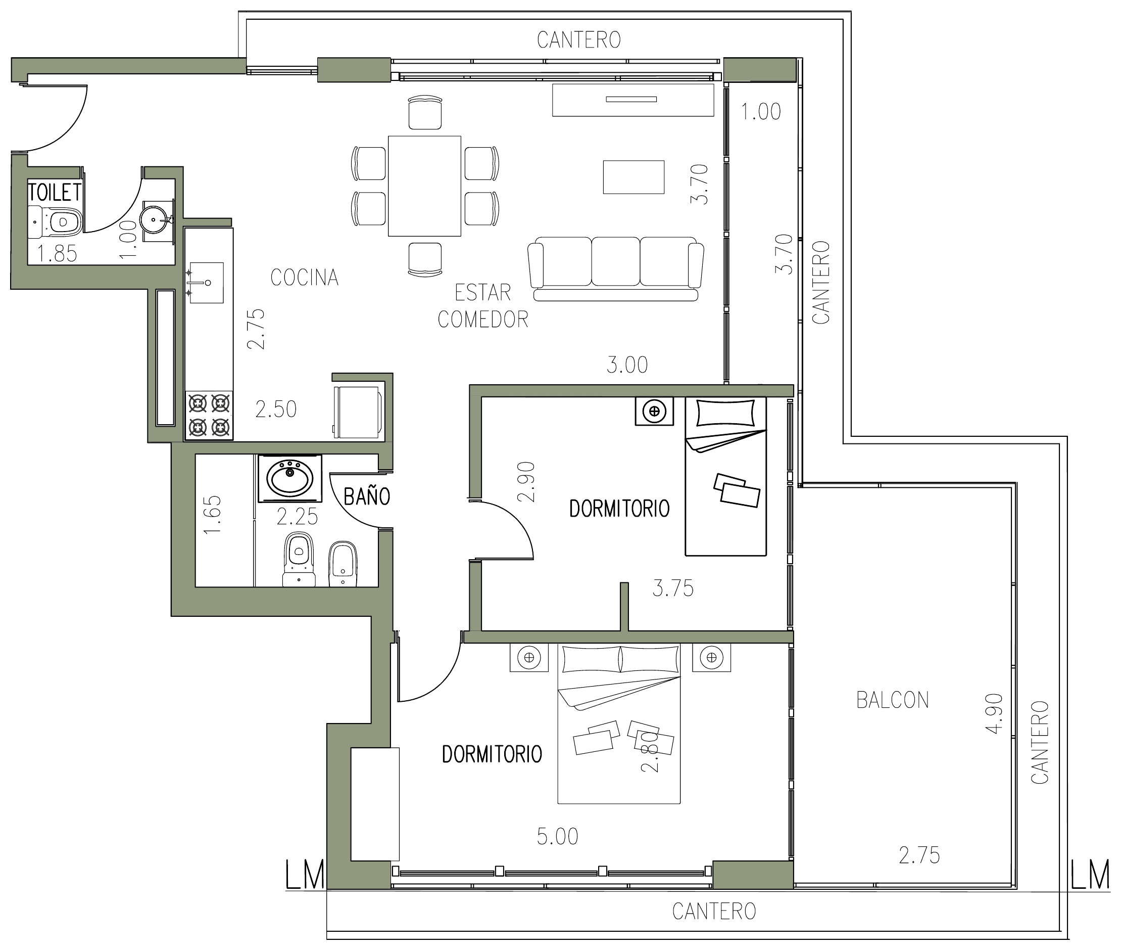 Plano del departamento 5° A