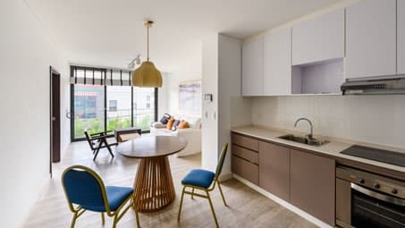 Cocina integrada al living comedor